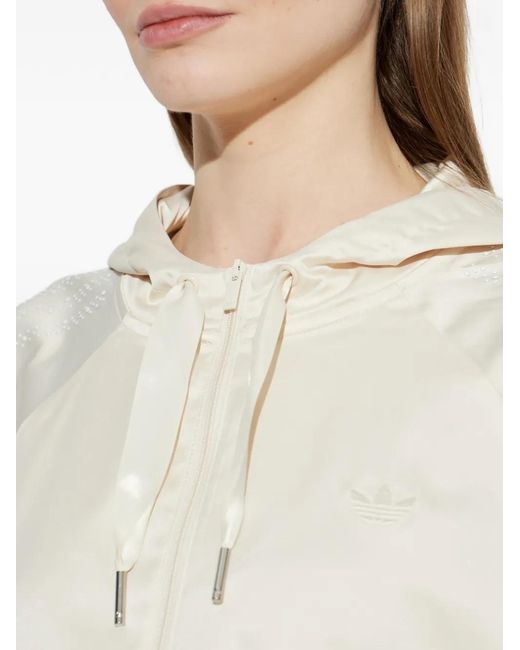 Adidas White Hoodie À Fermeture Zippée