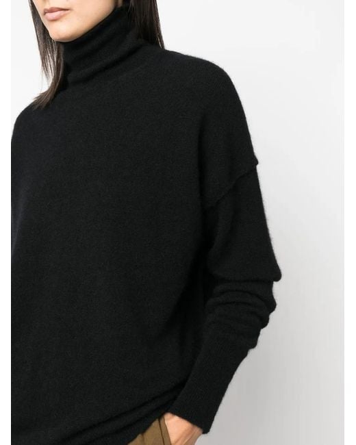 Uma Wang Black Roll-Neck Knitted Jumper