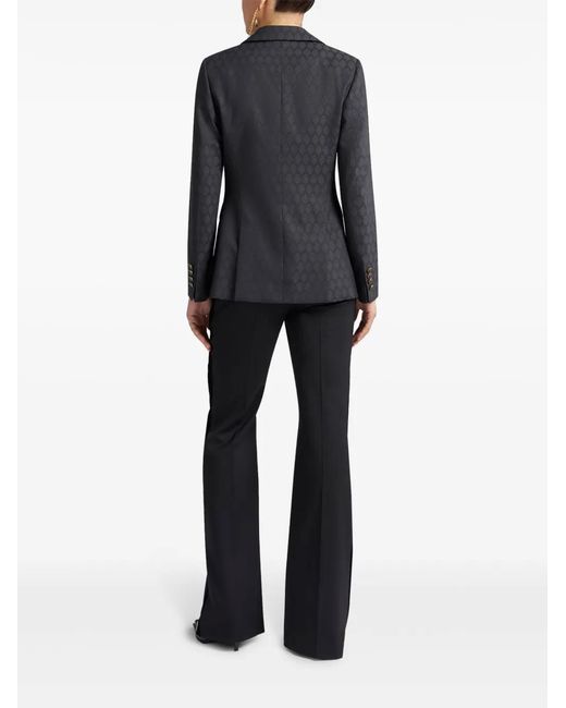 Etro Black Wool-Viscose Outerwear Jacket