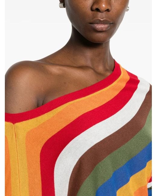 Carla G Orange Off-Shoulder Sweater