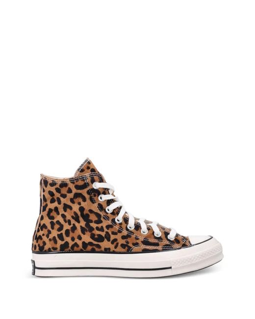 Converse Brown Chuck 70 Leopard Pony-Hair High-Top Shoes