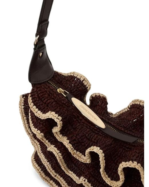 Zimmermann White Goldentime Ruffled Shoulder Bag