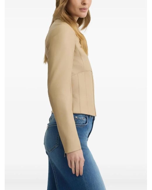 Liu Jo Natural Lederjacke mit Reißverschluss