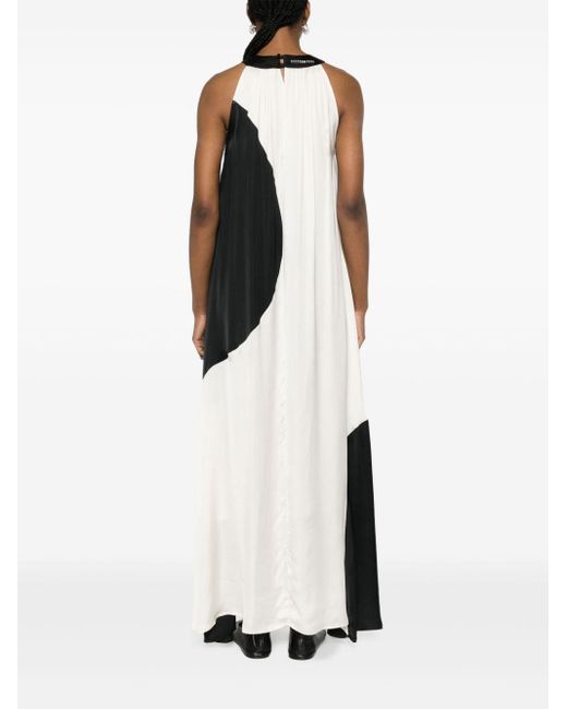 Societe Anonyme White Kathleen Embroidered-logo Long Dress