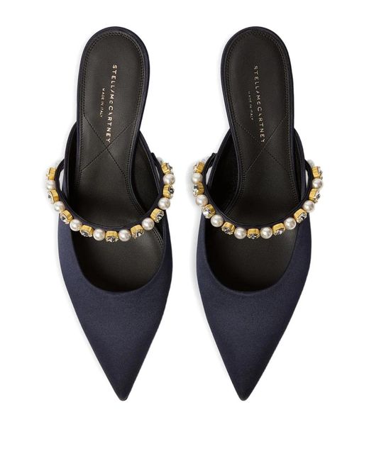 Stella McCartney White Elsa Pearl And Crystal Mules