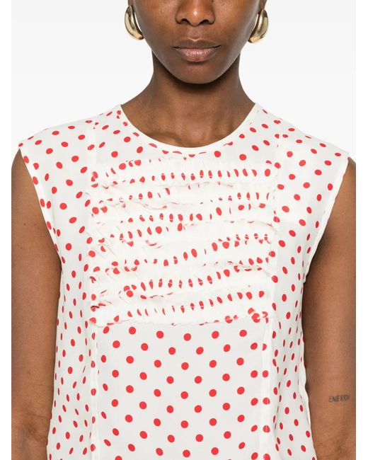 N°21 Pink Polka-Dot-Pattern Blouse