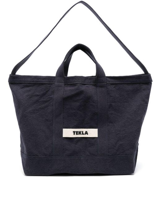 Tekla Logo-Embroidered Beach Bag in Blue | Lyst