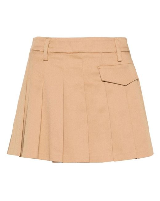 Blanca Vita Natural Pleated Mini Skirt
