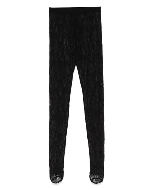 Wardrobe NYC Black Lace Stirrup Tights