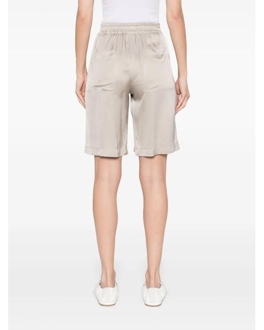 Akep White Satin Shorts