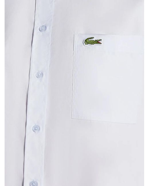 Lacoste White Logo-Appliqué Cotton Shirt