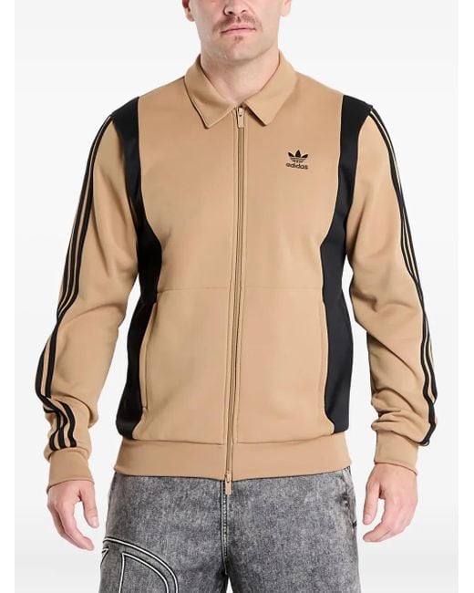 Adidas Natural Panel Stripes Zipped Sweatshirt for men