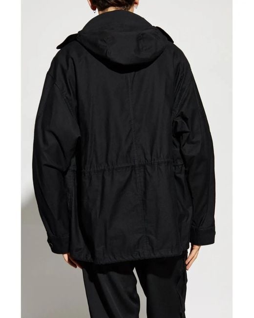 Yohji Yamamoto Black Zip-Up Hooded Jacket for men