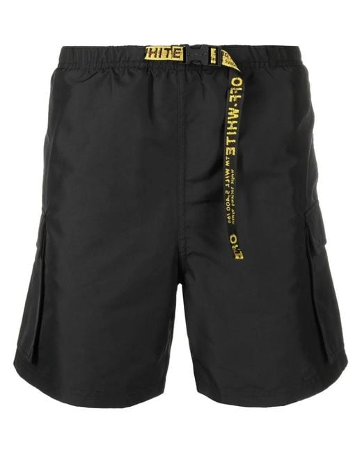 Off-White c/o Virgil Abloh Black Classic Industrial Belt Cargo Swim Shorts for men