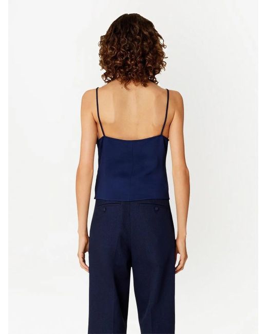 AMI Blue V Neck Tank Top