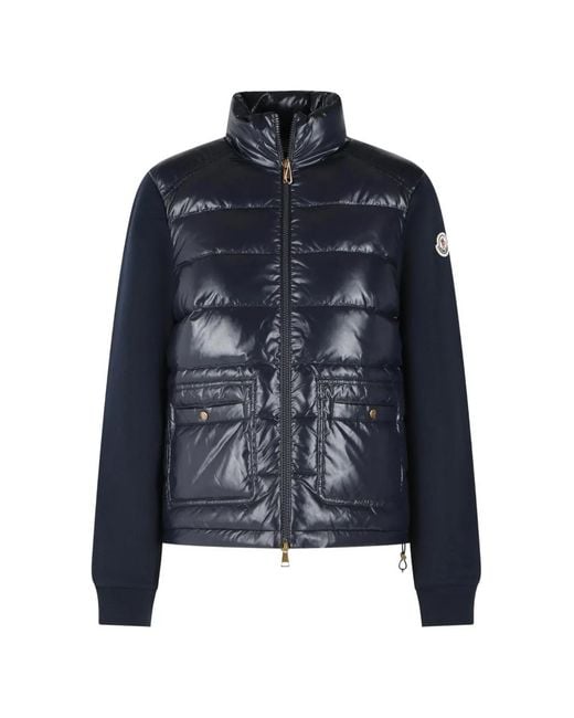 Moncler Blue Logo-Patch Padded Jacket
