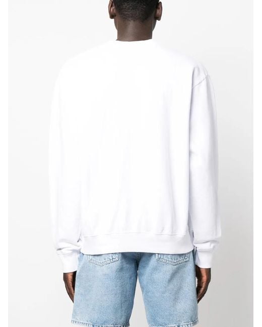 Sporty & Rich White Logo-Print Cotton Sweatshirt