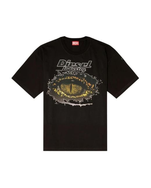 DIESEL Black T-Boxt-T25 Crocodile Eye T-Shirt for men