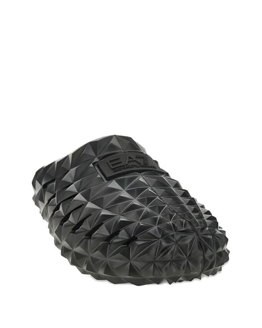 EA7 White Logo-Detail Slides for men