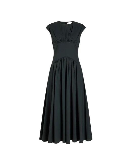 Proenza Schouler Black Nyssa Gathered-Waist Midi Dress