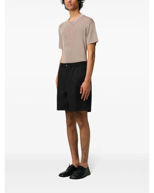 AMI Black Elasticated-Waist Shorts for men