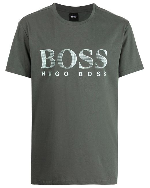 forbi oversøisk Konkurrencedygtige BOSS by HUGO BOSS Logo-print Cotton T-shirt in Green for Men - Lyst