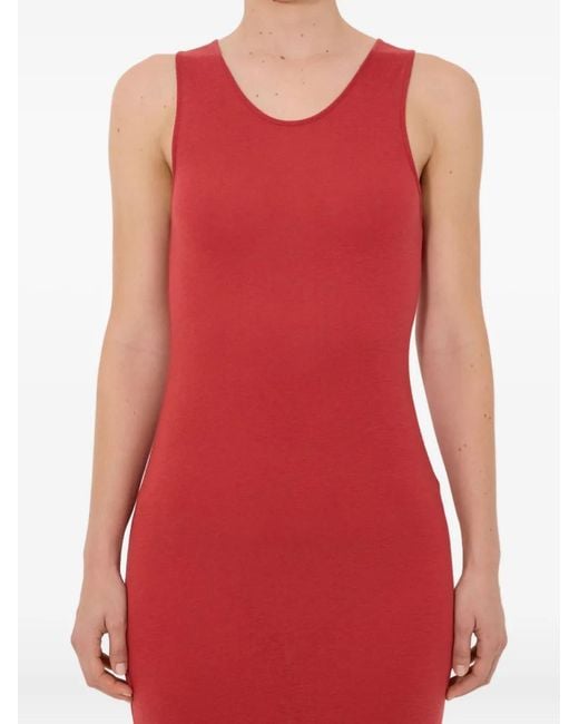Loulou de Saison Red Myron Lds Shoulder-Straps Midi Dress
