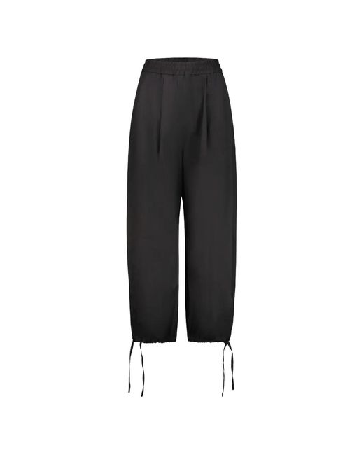 DR. HOPE Black Drawstring-Detail Trousers