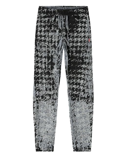 DIESEL Gray P-Labis Devoré-Houndstooth Trousers for men