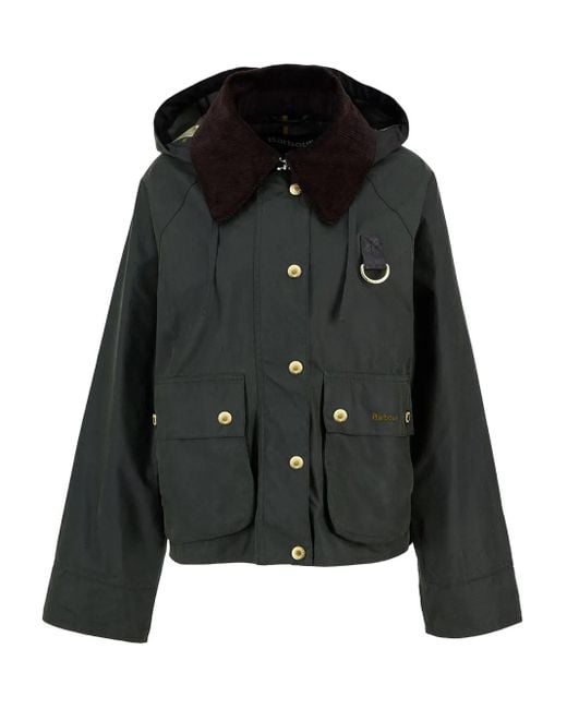 Barbour コーデュロイカラーフーデッドジャケット Black