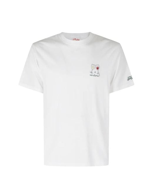 Mc2 Saint Barth White T-Shirt Portofino À Broderies for men
