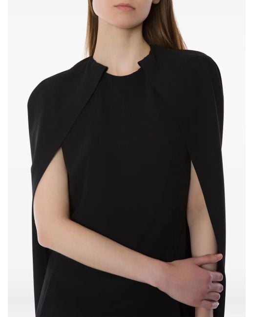 Alberta Ferretti ケープスリーブ ドレス Black