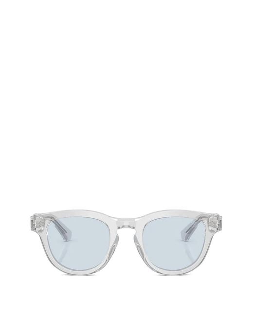 Burberry White Oval-Frame Sunglasses for men