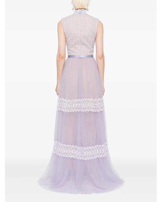 Saiid Kobeisy Purple Lace Dress