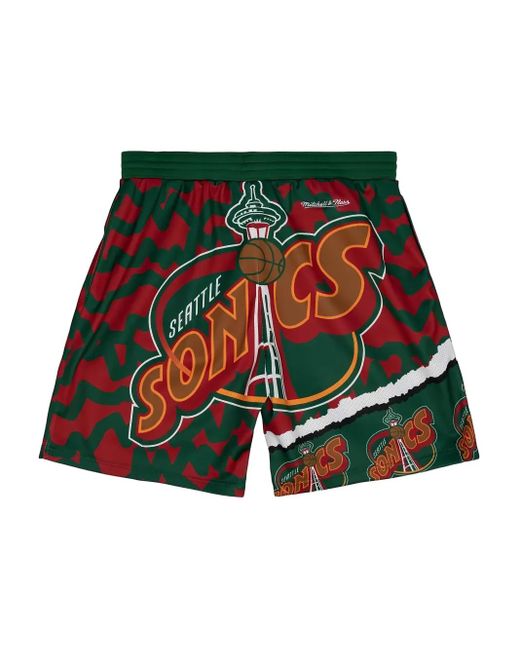 メンズ Mitchell & Ness Jumbotron 2.0 Sublimated Shorts Nba Seattle Supersonics ショートパンツ Red