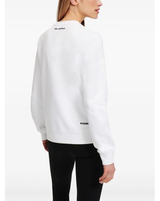 Karl Lagerfeld White Paris Organic-Cotton Sweatshirt