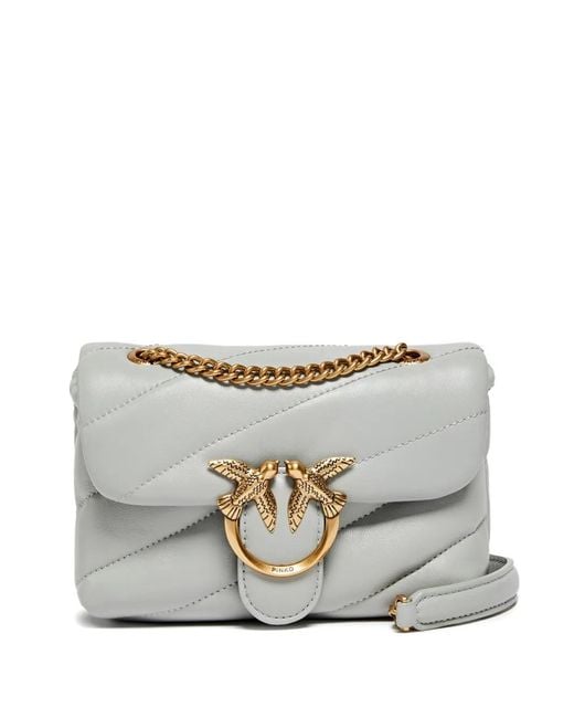 Pinko Gray Baby Shoulder Bag Love Bag Puff Maxi Quilt
