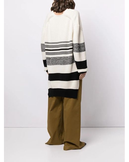 Proenza Schouler White Horizontal-Stripe V-Neck Jumper