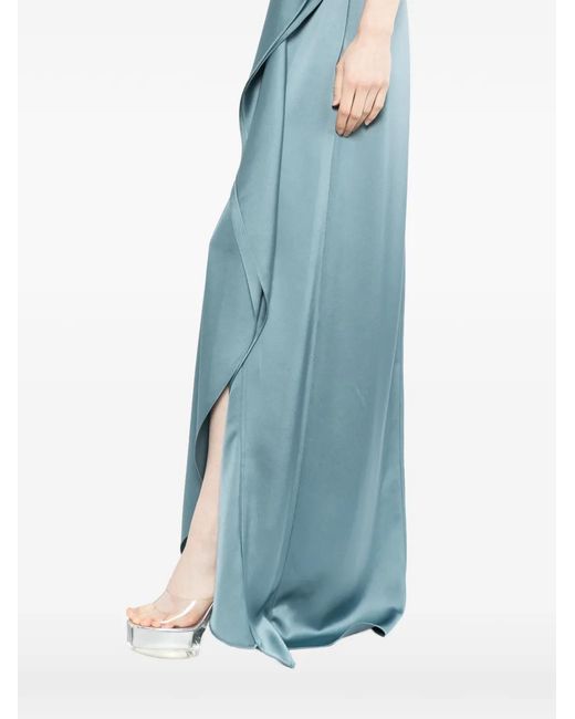 Amsale Cascade Maxi-Jurk in het Blue