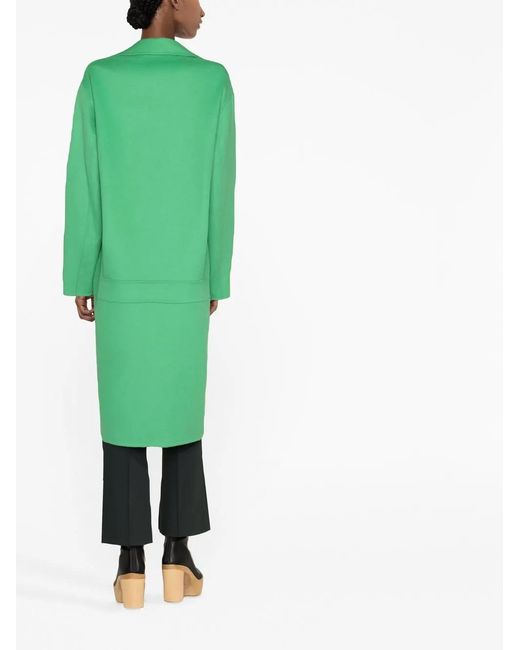 Stella McCartney Green Double-Breasted Wool Coat