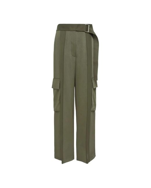 Club21 Green Belted Wide-Leg Cargo Pants