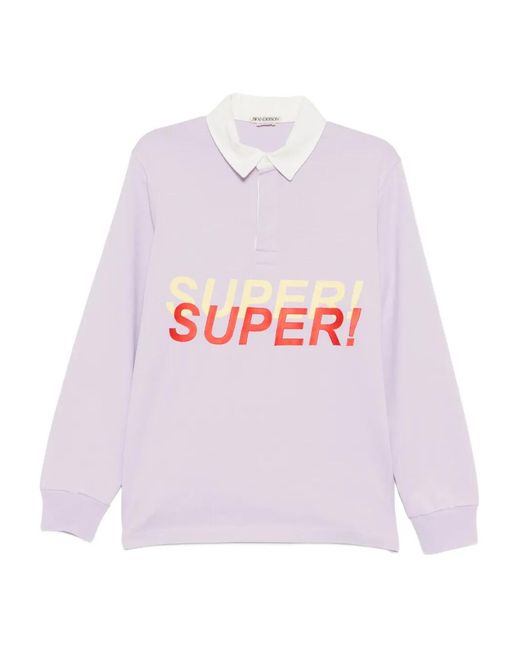 J.W. Anderson White Super Speed Polo Top