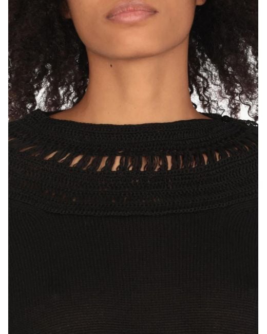 Jersey con cuello de ganchillo Y's Yohji Yamamoto de color Black