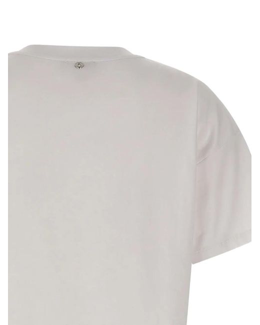 Liu Jo White T-Shirt With Jewel Embroidery