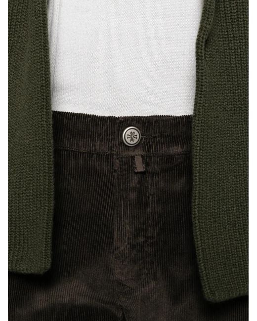 Jacob Cohen Black Belt-Loops Corduroy Trousers for men