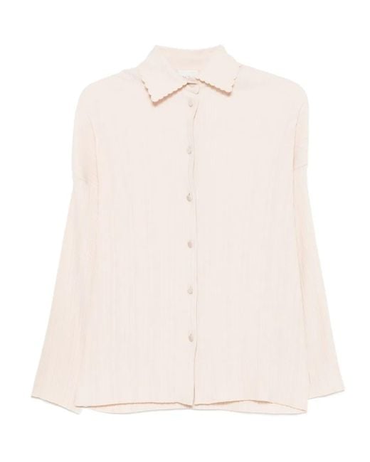 Camicia Con Orlo A Smerlo di Forte Forte in Natural