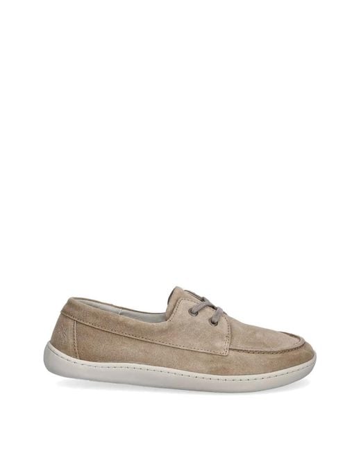 Fly London White Suede Lace-Up Loafers