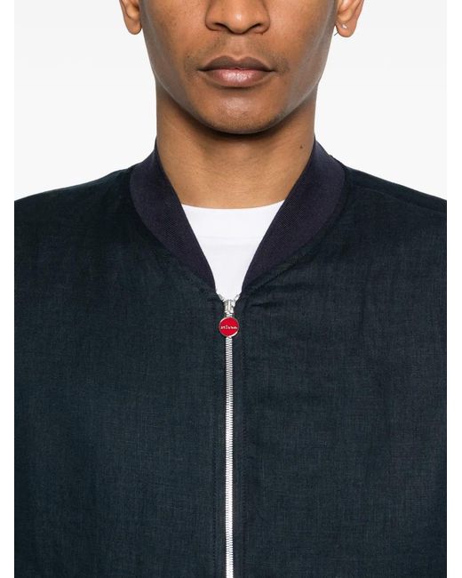 Kiton Blue Zip Bomber Jacket for men