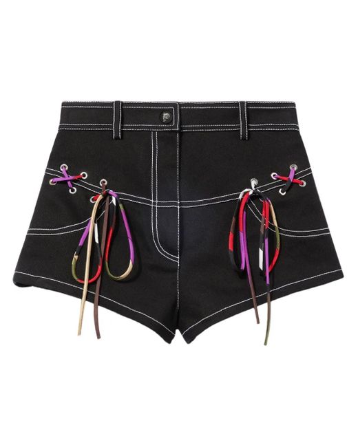 Emilio Pucci Black Laced-Up Shorts