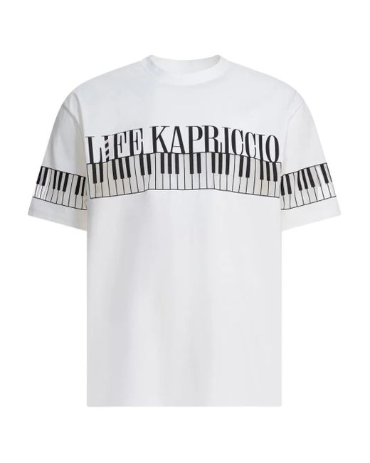 T-Shirt À Imprimé Piano Kapital pour homme en coloris White